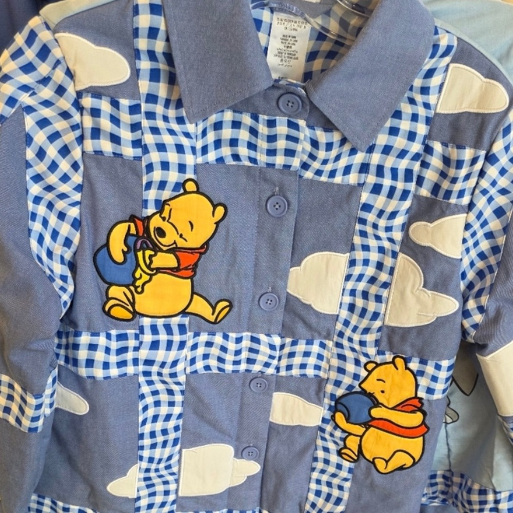 Disney Blue and White Jean Jacket with Playful Cartoon Design